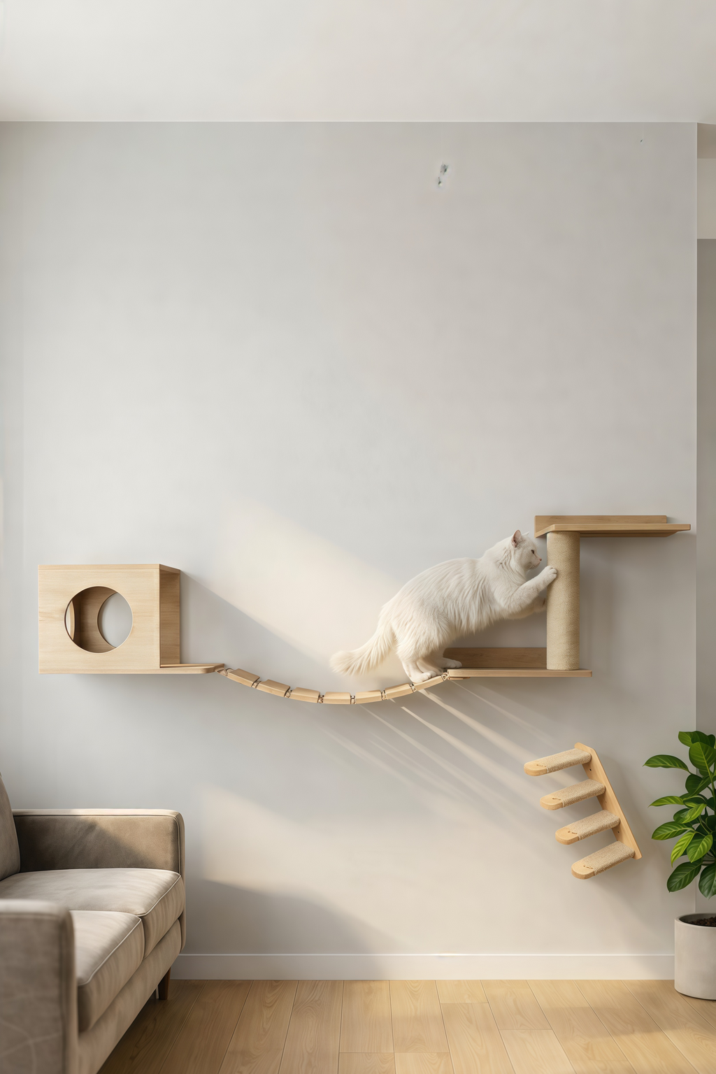 GIMNASIO MURAL PARA GATOS 🏋️🐈