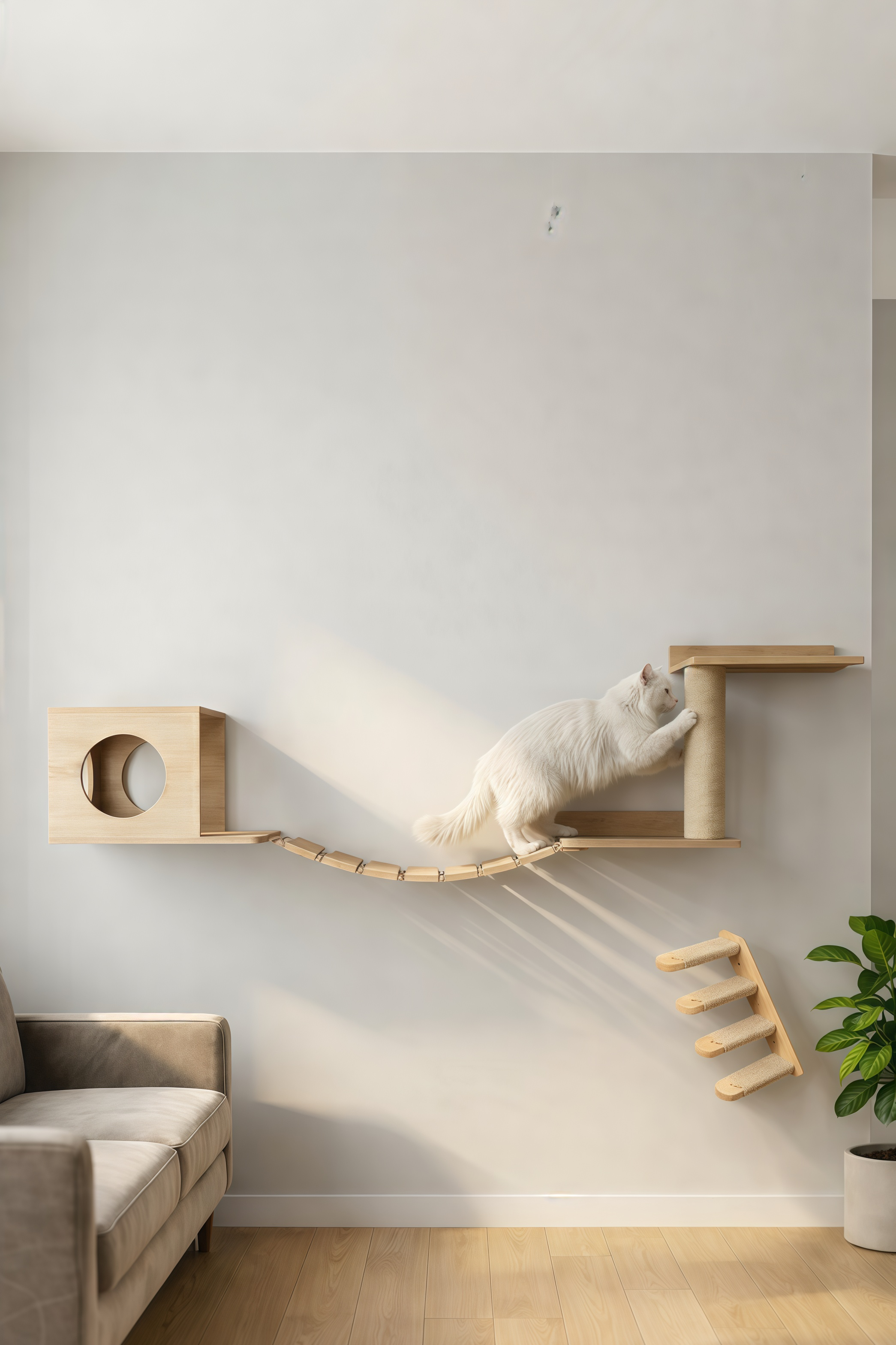 GIMNASIO MURAL PARA GATOS 🏋️🐈