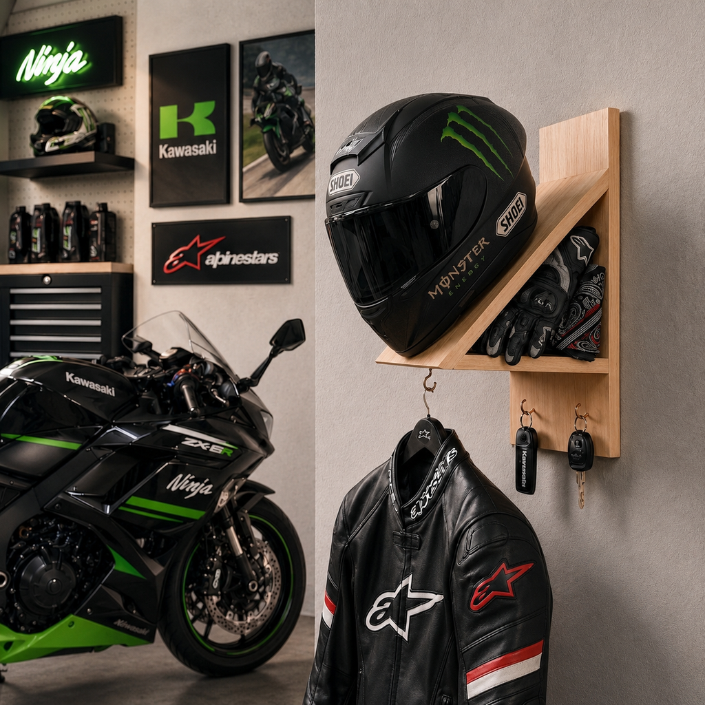 SOPORTE ORGANIZADOR PARA CASCO DE MOTO 🏍️