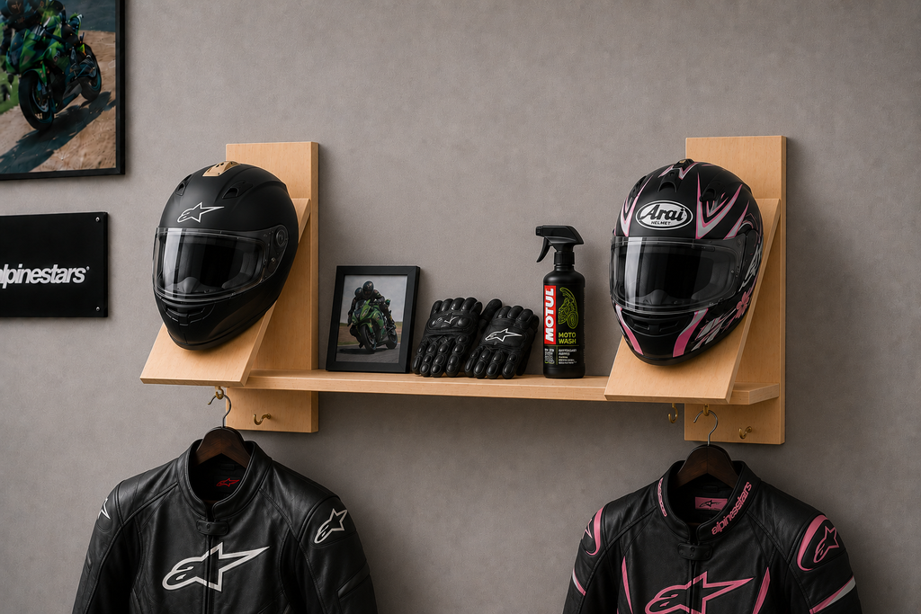 SOPORTE ORGANIZADOR PARA CASCO DE MOTO 🏍️