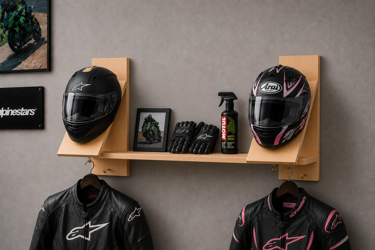 SOPORTE ORGANIZADOR PARA CASCO DE MOTO 🏍️